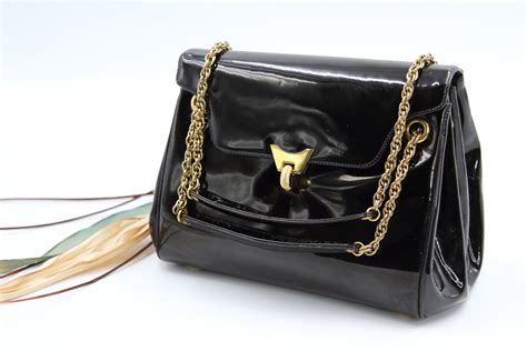 black patent leather evening purses.